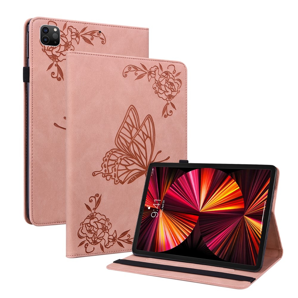 Apple iPad Pro 11 2nd Gen (2020) Leather Cover Butterflies Pink