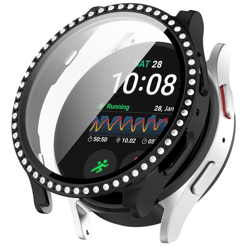 Samsung Galaxy Watch 7 44mm Full Cover Case Rhinestone Black