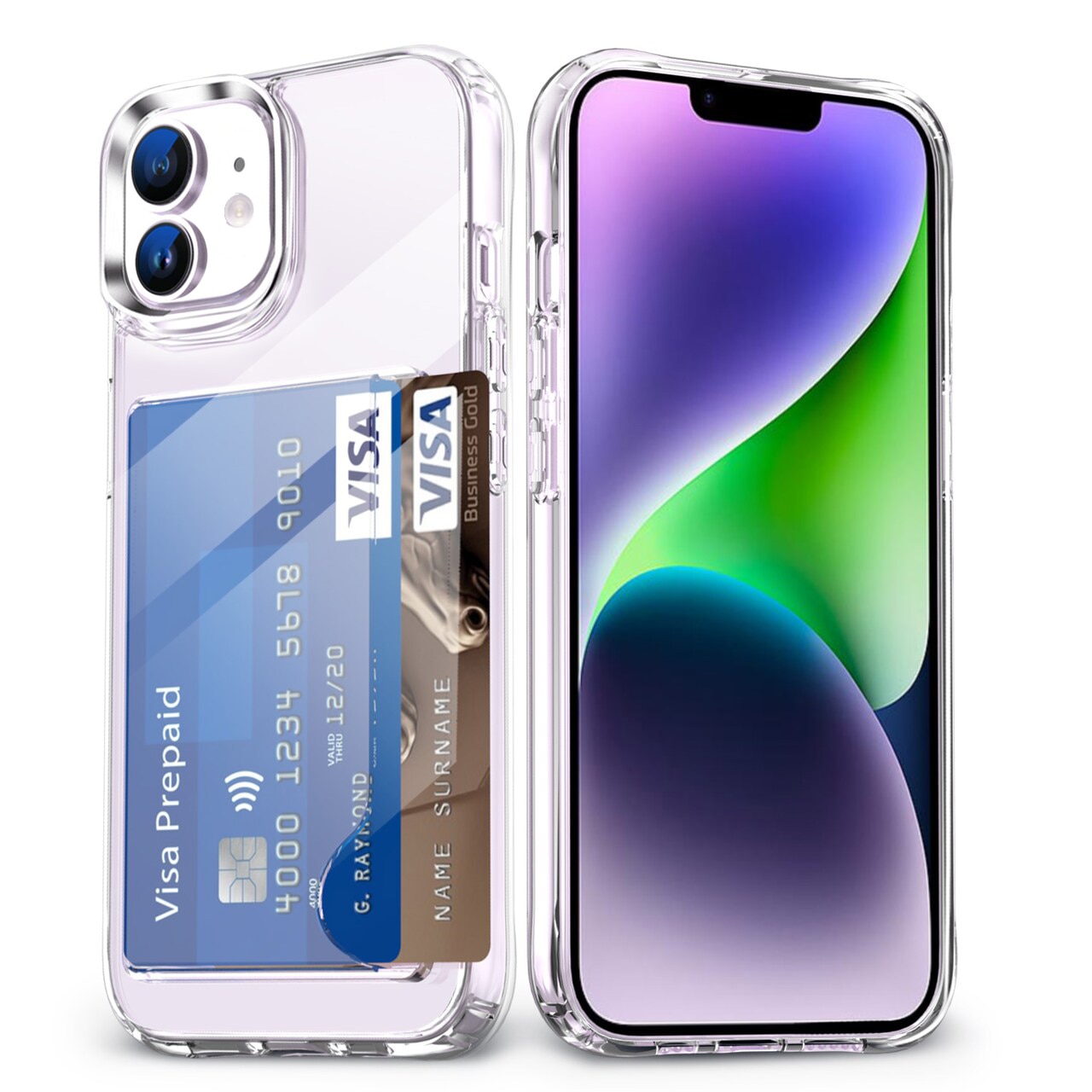 iPhone 11 Hybrid Case Card Slot Transparent